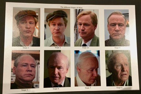 8 photos of a white male getting older and older thanks to makeup